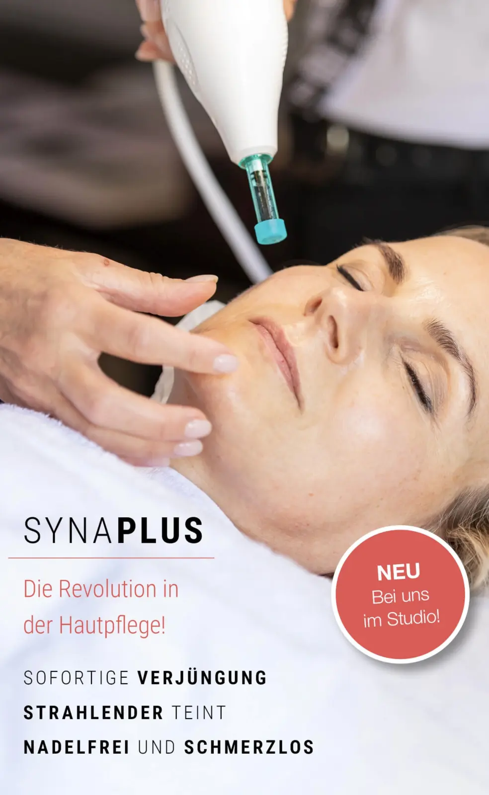 Syna Hautpflegebehandlung mit innovativer Solenoid-Technologie.